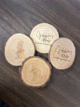 Load image into Gallery viewer, Punxsutawney Phil Rustic Wood Coasters - Four Pack