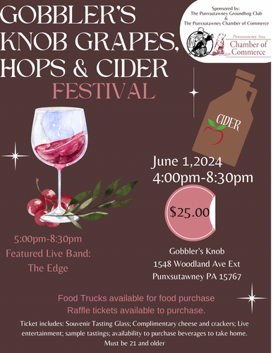 Gobbler’s Knob Grapes, Hops & Cider Festival Ticket 2024