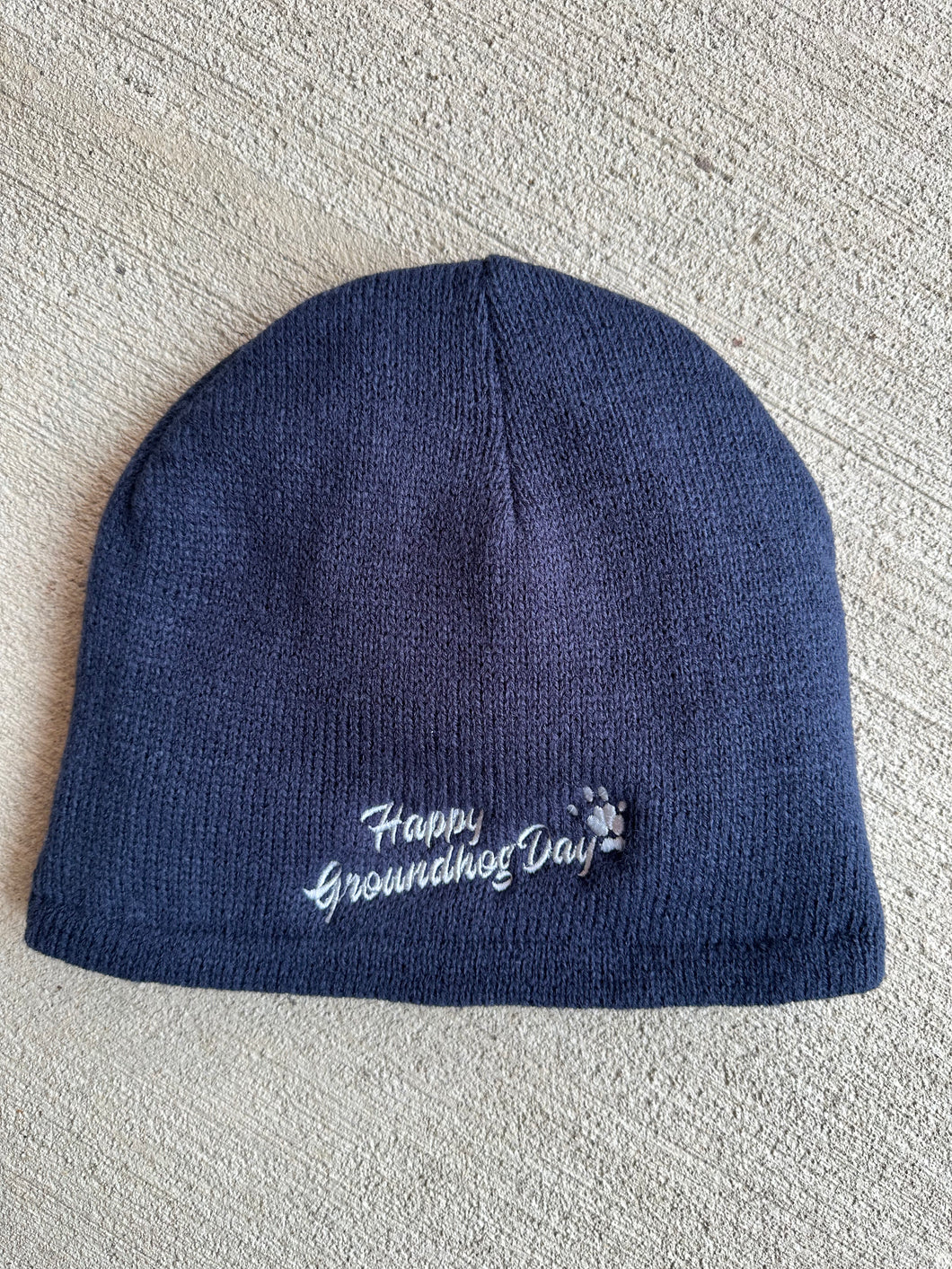 Happy Groundhog Day Embroidered Beanie