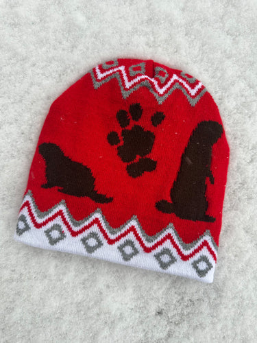 Red and White Groundhog Day Beanie