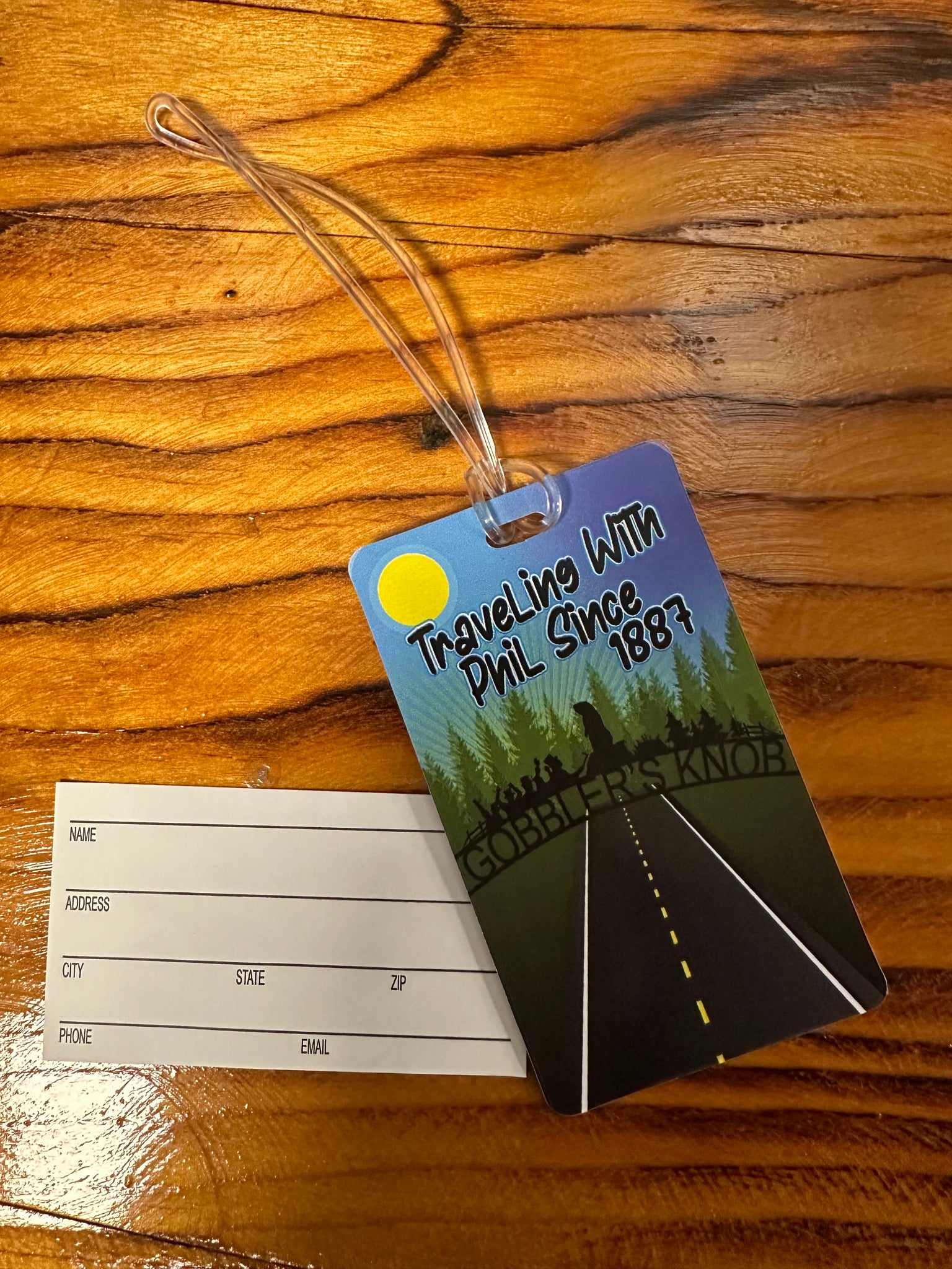 Traveling with Phil Since 1887 Luggage Tag – Punxsutawney Groundhog Club