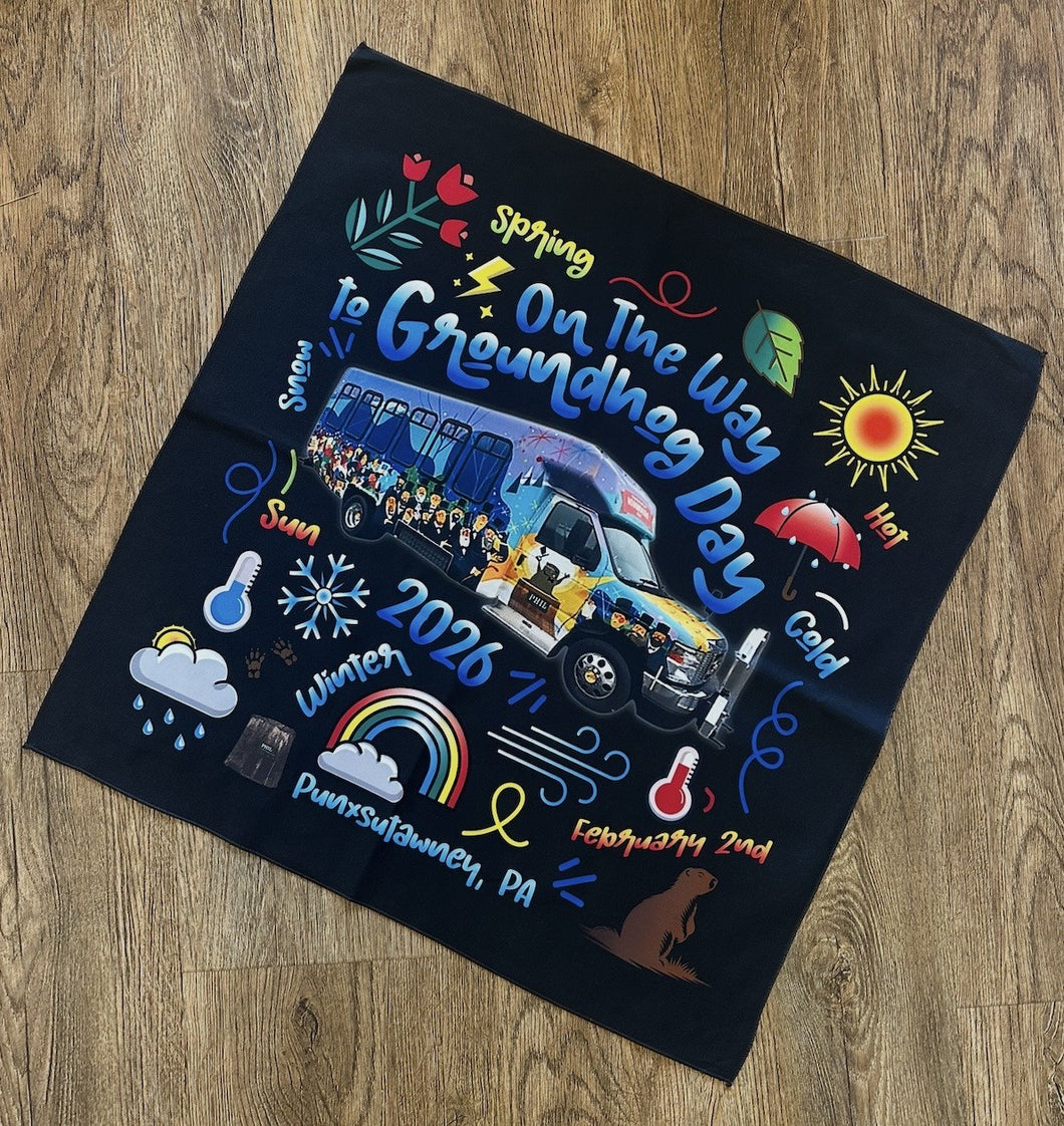 小物 GRINDLODGE FLAGDEATH BANDANA SPC On The Way to Groundhog Day Bandana – Punxsutawney Groundhog Club