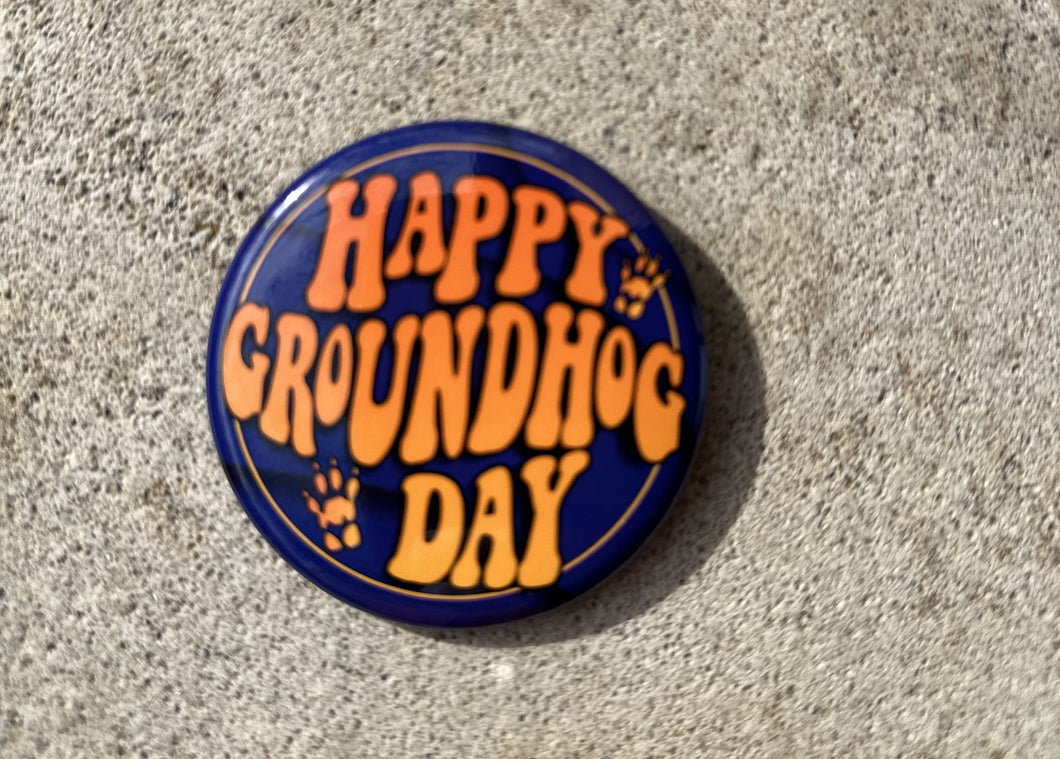 Happy Groundhog Day Button