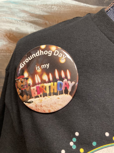 Groundhog Day Birthday Button