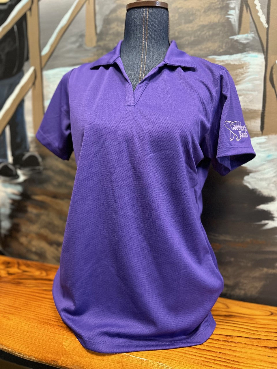 Ladies Purple Gobbler's Knob Golf Polo